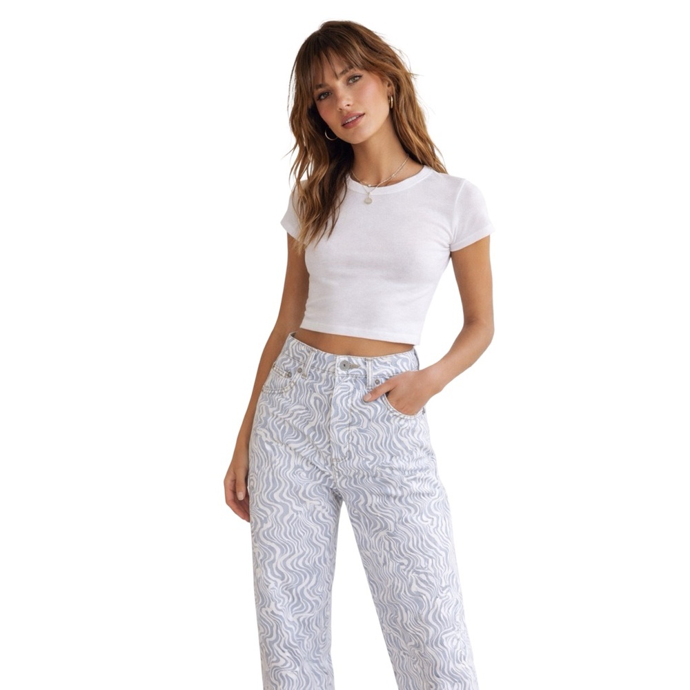 Abercrombie & Fitch Curve High Rise 90s Straight Jeans | Zebra | Size 26 / 2R - Picture 3 of 7